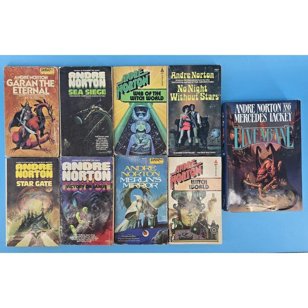 Lot Of 9 Vintage Andre Norton PB and HC Novels Stories Science Fiction Fantasy
